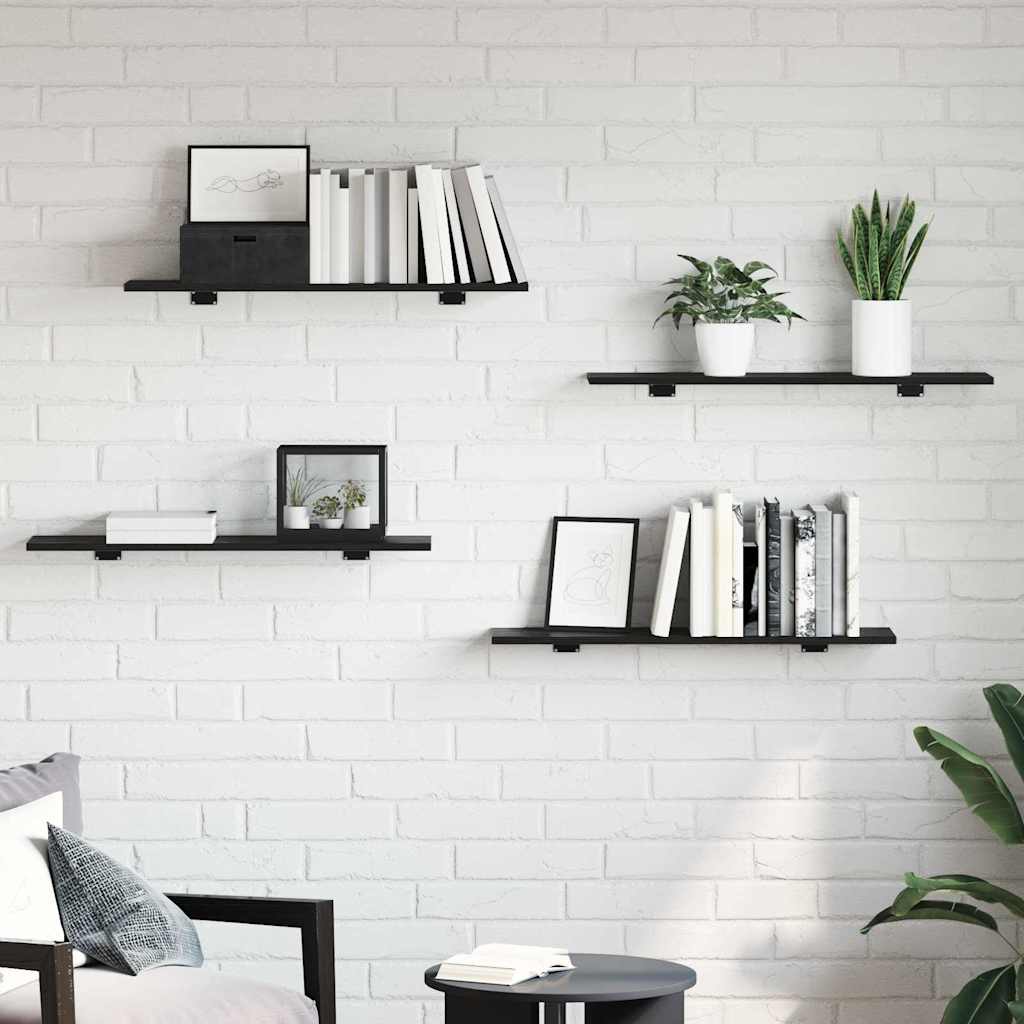 Polcos könyvespolc 3 szintes 4 db 80 x 20 x 1,5 cm Szerelt Fa