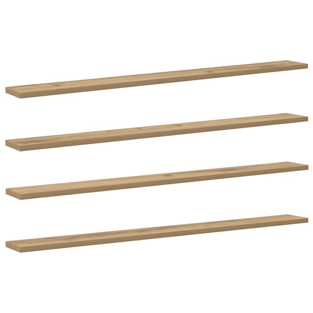 Polcos könyvespolc 3 szintes 4 pcs 100 x 10 x 1,5 cm Szerelt Fa