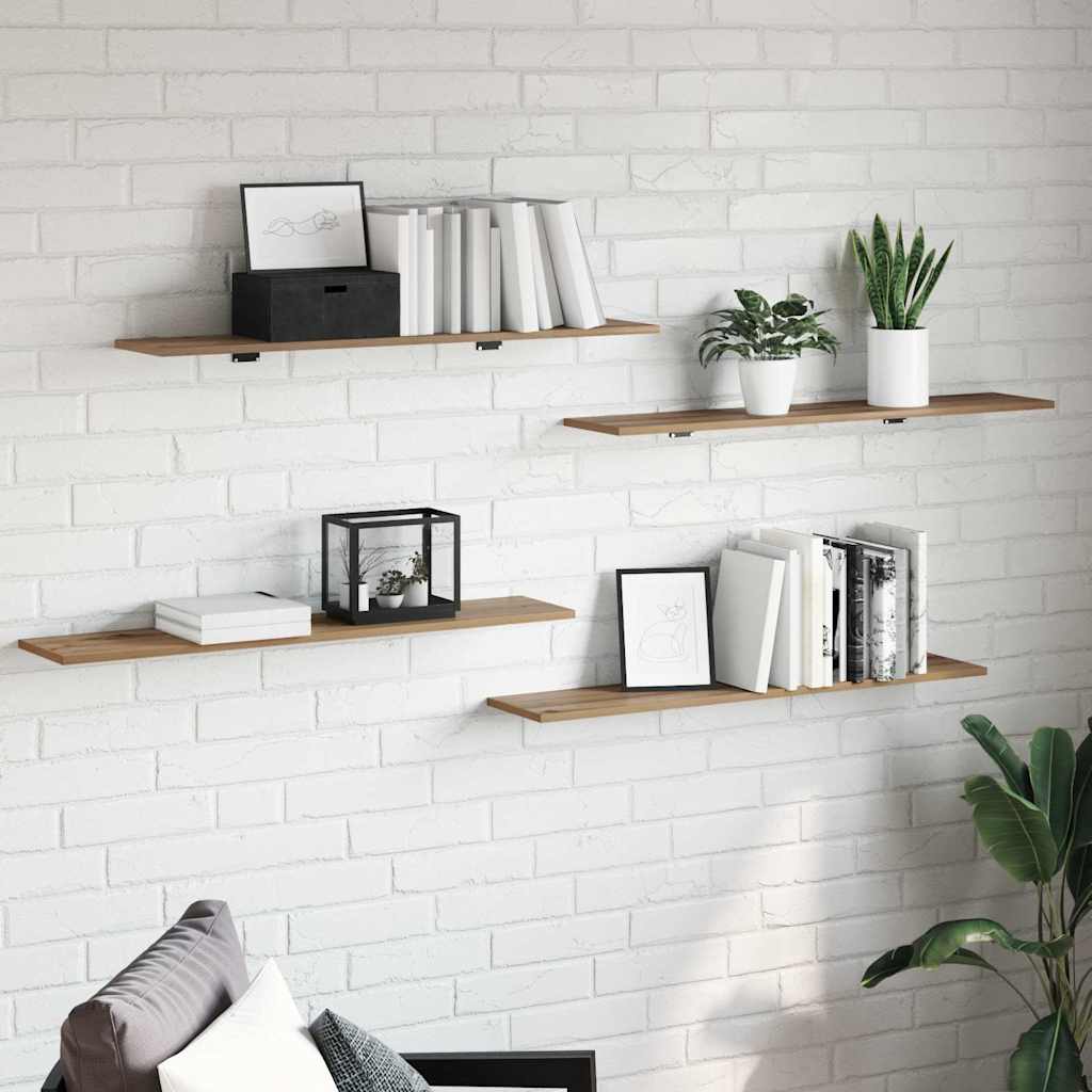 Polcos könyvespolc 3 szintes 4 db 100 x 20 x 1,5 cm Szerelt Fa