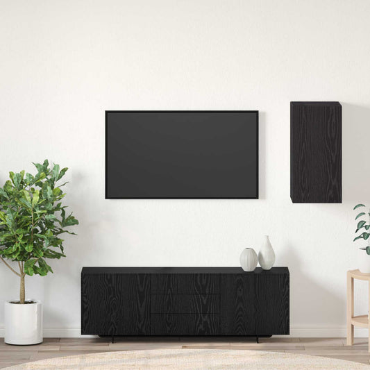 Fali TV Szekrény Fekete tölgy 30,5 x 30 x 60 cm Faanyag