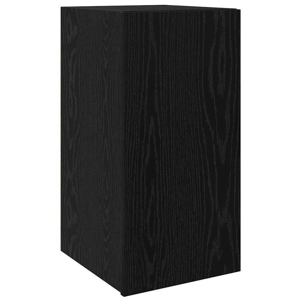 Fali TV Szekrény 30,5 x 30 x 60 cm Fekete tölgy Szerelt Fa