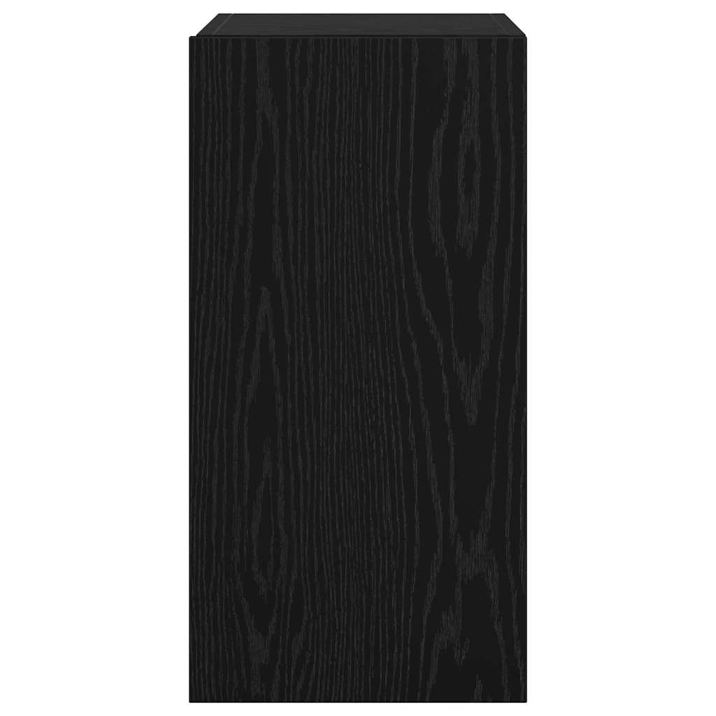 Fali TV Szekrény 30,5 x 30 x 60 cm Fekete tölgy Szerelt Fa