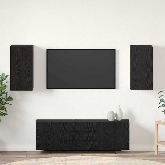 Fali TV Szekrény 2 pcs Fekete tölgy 30,5 x 30 x 60 cm Faanyag