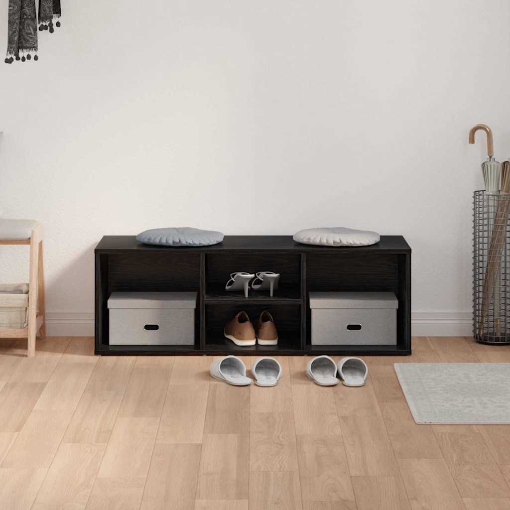 Cipőpad 102 x 35 x 35 cm Szerelt Fa Fekete tölgy