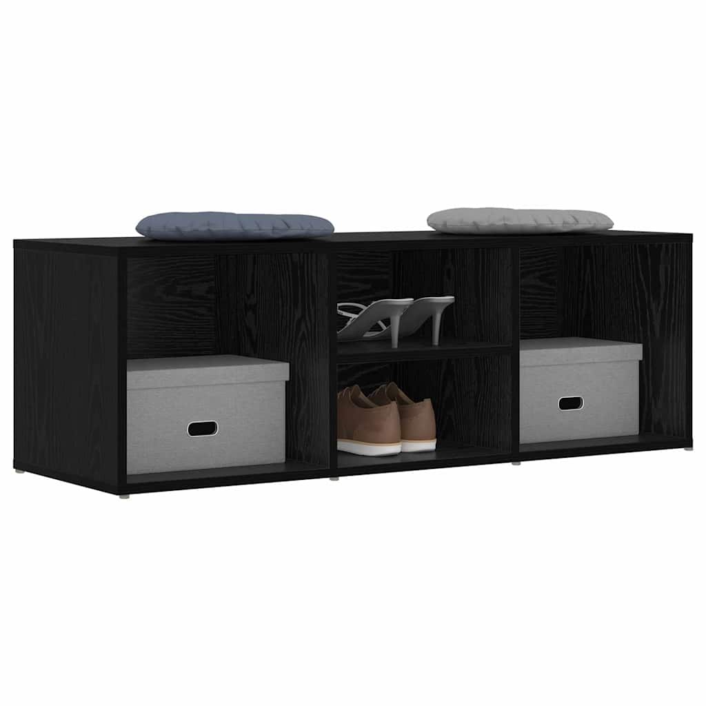 Cipőpad 102 x 35 x 35 cm Szerelt Fa Fekete tölgy