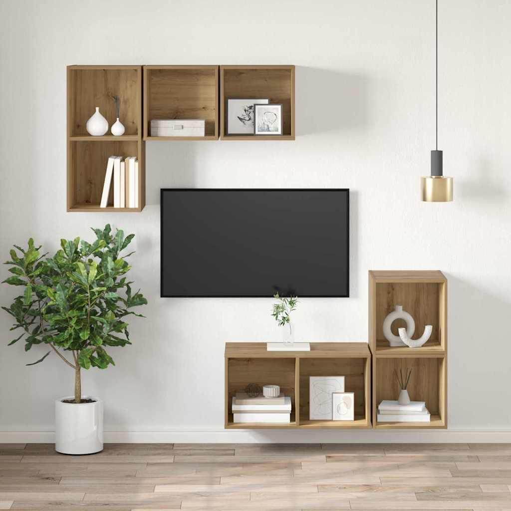 TV szekrény garnitúra 37 x 37 x 72 cm Artisan tölgy Szerelt Fa