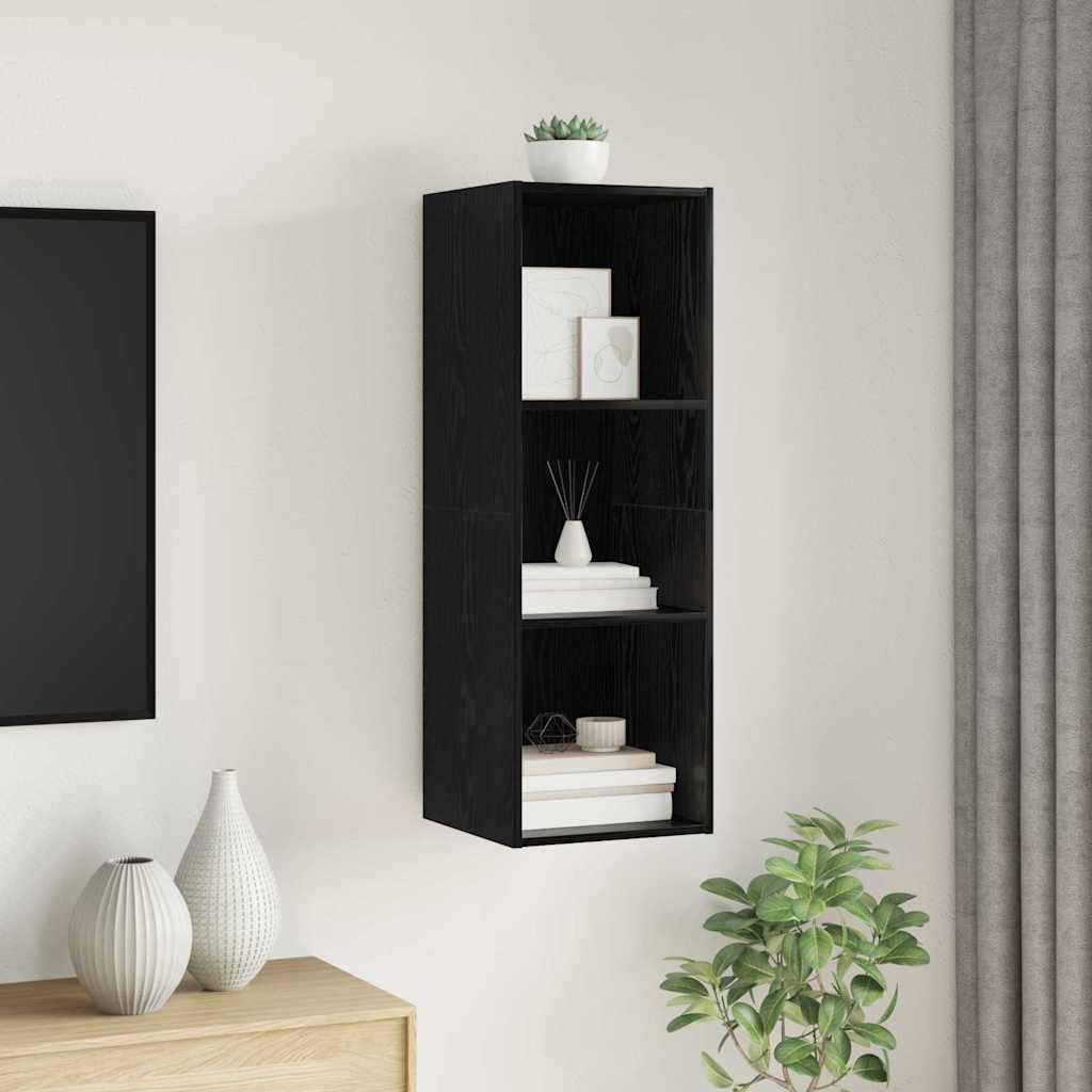 TV szekrény garnitúra 37 x 37 x 107 cm Fekete tölgy Szerelt Fa
