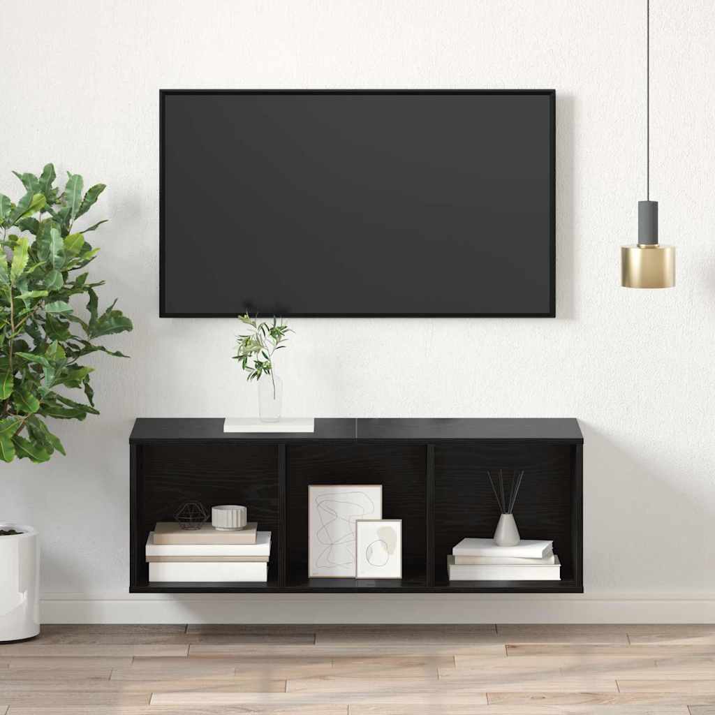 TV szekrény garnitúra 37 x 37 x 107 cm Fekete tölgy Szerelt Fa