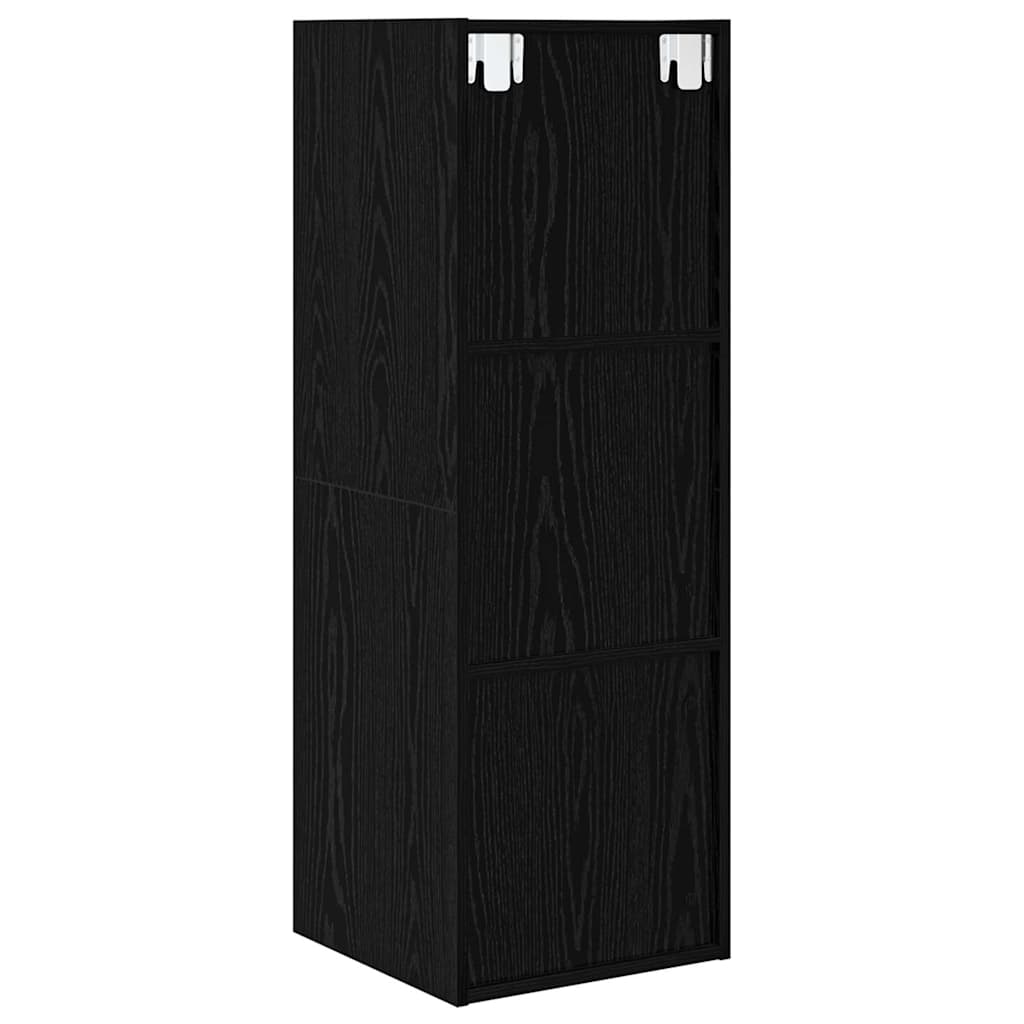 TV szekrény garnitúra 37 x 37 x 107 cm Fekete tölgy Szerelt Fa