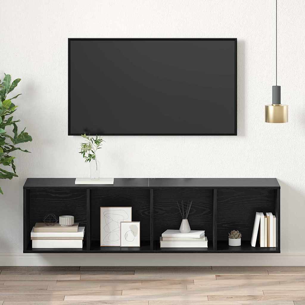 TV szekrény garnitúra 37 x 37 x 142,5 cm Fekete tölgy
