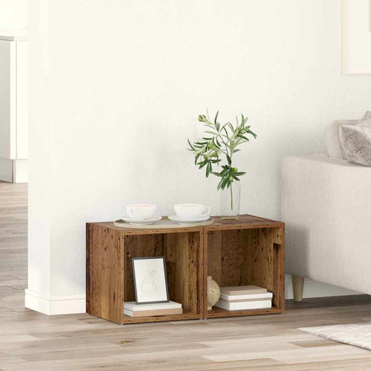 TV szekrény garnitúra 2 pcs Öreg fa 37 x 35 x 37,5 cm Faanyag