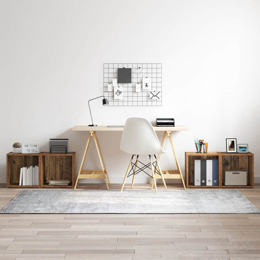 TV szekrény garnitúra 4 pcs Öreg fa 37 x 35 x 37,5 cm Faanyag
