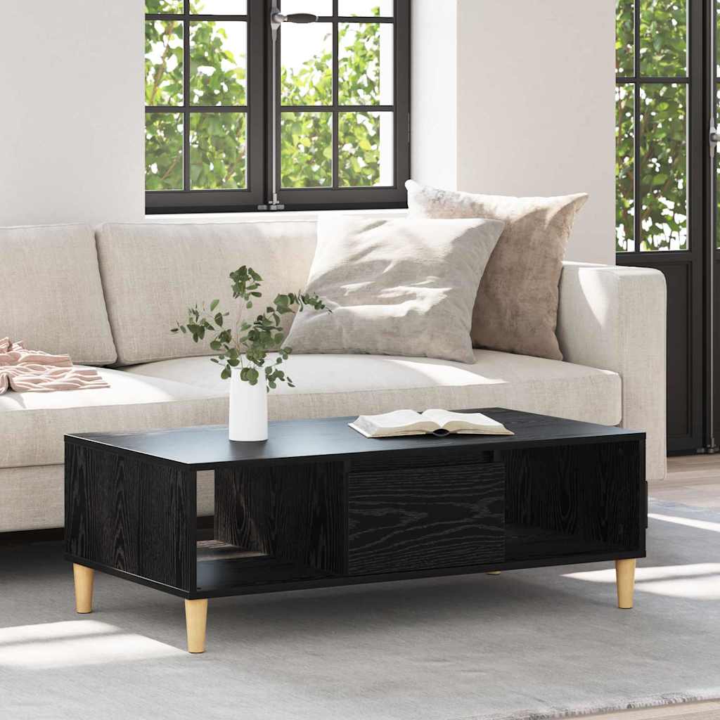 Dohányzóasztal Fekete tölgy 102 x 55 x 35 cm Szerelt Fa
