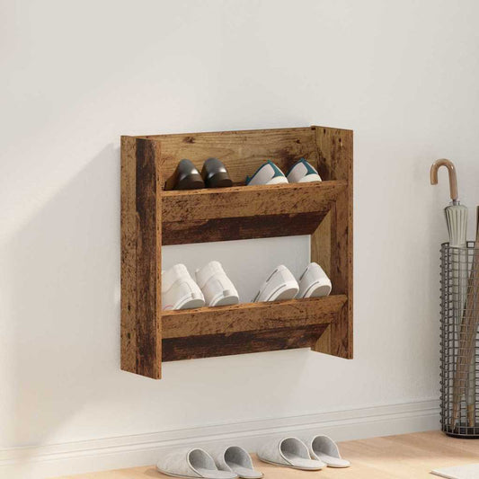 Cipőszekrény polcokkal Öreg fa 60 x 18 x 60 cm Faanyag