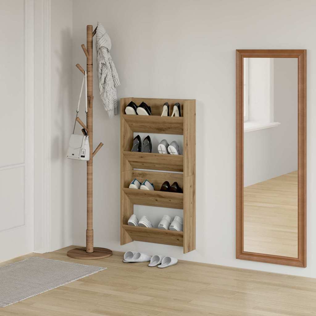 Cipőszekrény 2 db 60 x 18 x 60 cm Szerelt Fa Artisan tölgy