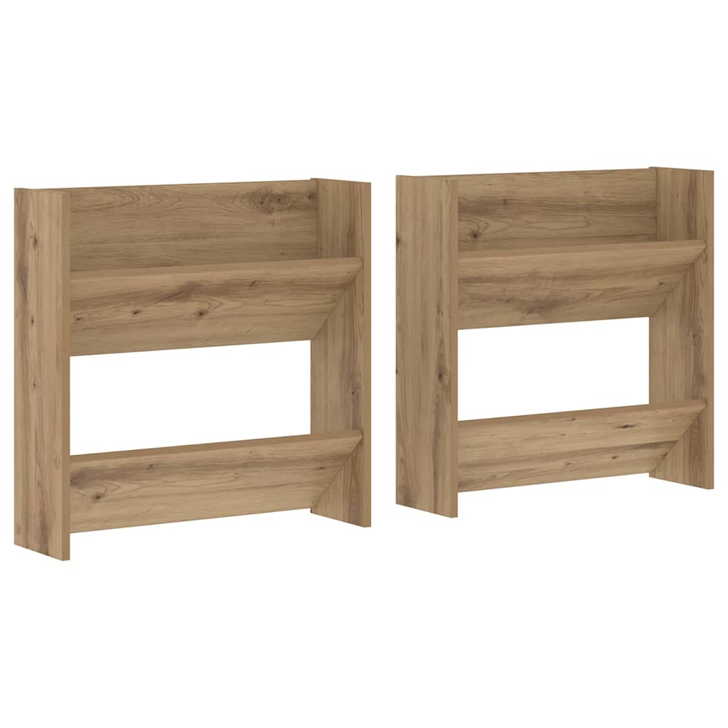Cipőszekrény 2 db 60 x 18 x 60 cm Szerelt Fa Artisan tölgy