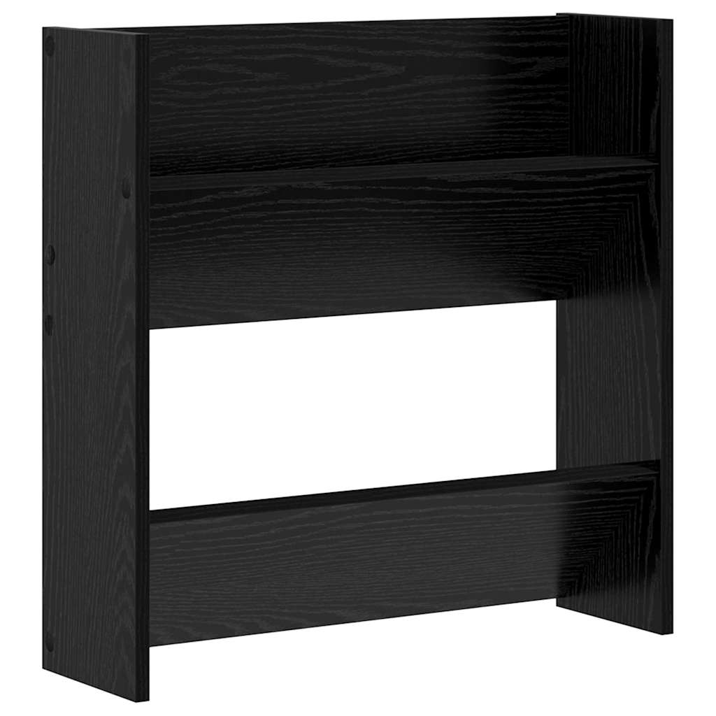 Cipőszekrény 2 db 60 x 18 x 60 cm Szerelt Fa Fekete tölgy