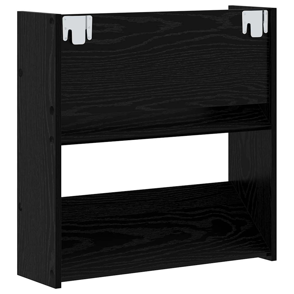 Cipőszekrény 2 db 60 x 18 x 60 cm Szerelt Fa Fekete tölgy