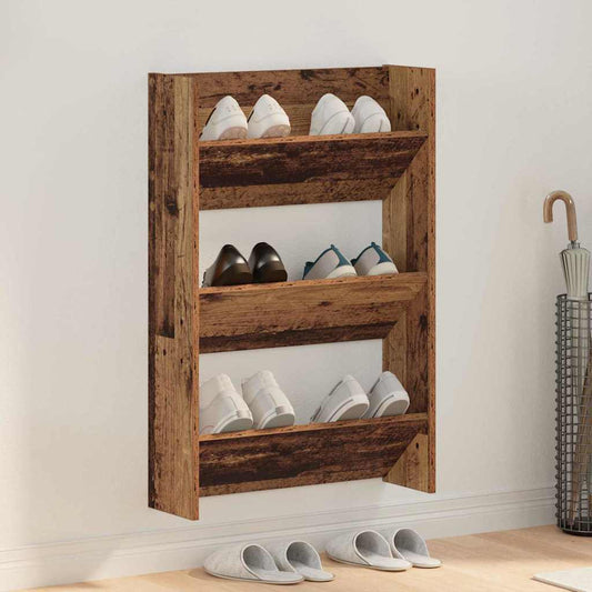 Cipőszekrény polcokkal Öreg fa 60 x 18 x 90 cm Faanyag