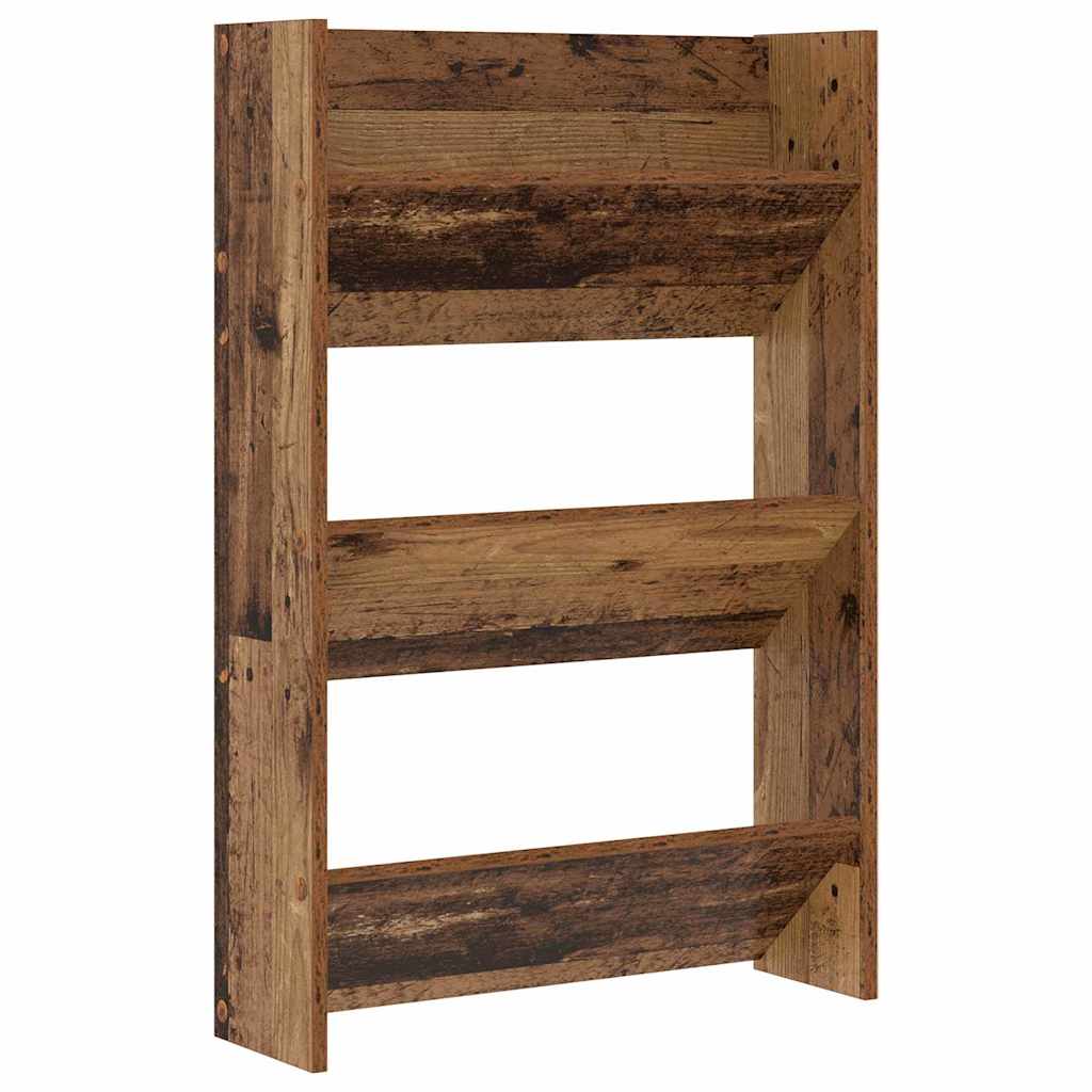 Cipőszekrény 2 db 60 x 18 x 90 cm Szerelt Fa Öreg fa