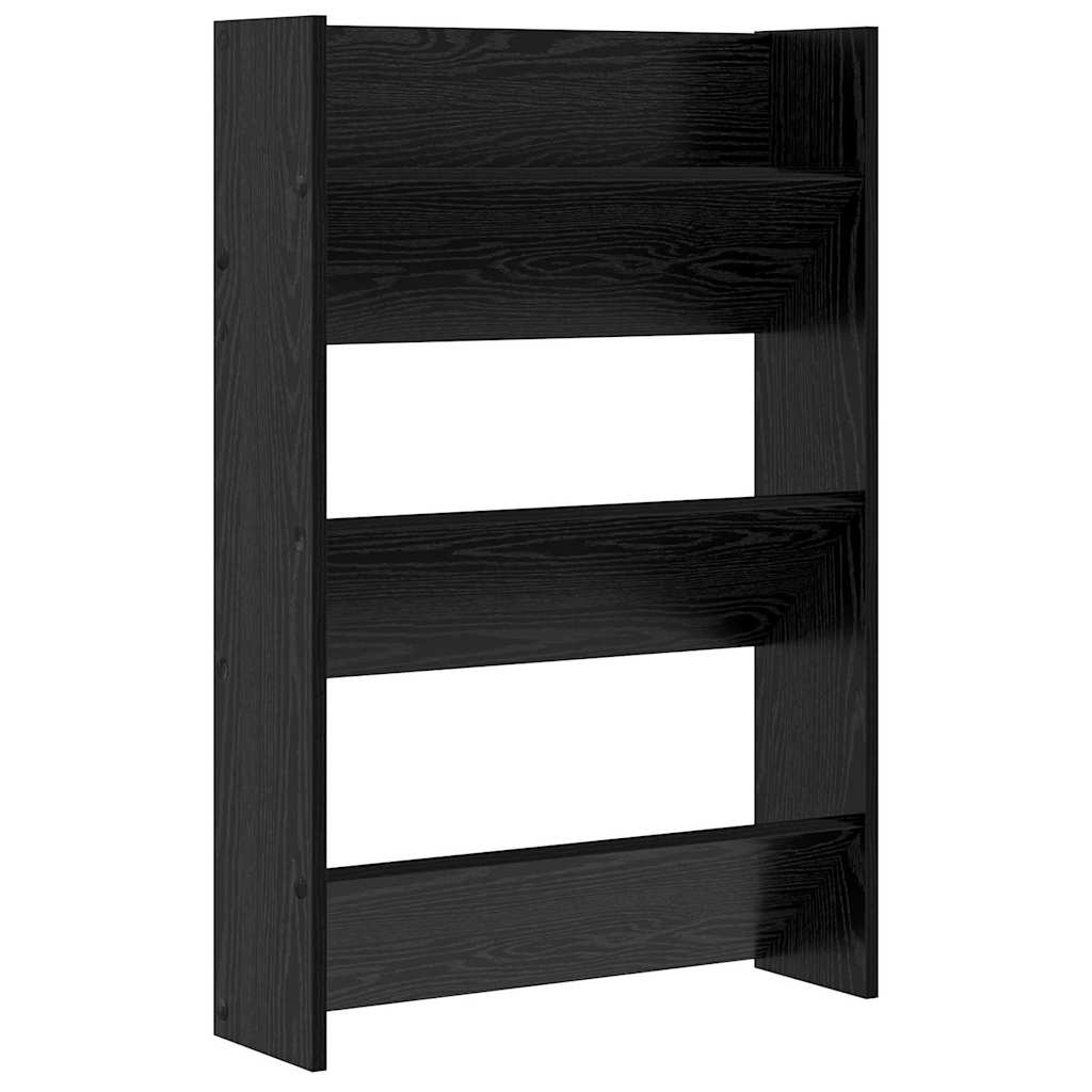 Cipőszekrény 2 db 60 x 18 x 90 cm Szerelt Fa Fekete tölgy