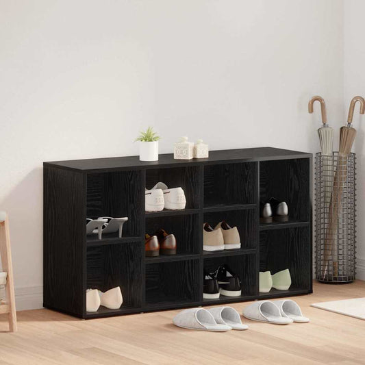 Cipőpad polcokkal Fekete tölgy 103 x 30 x 54,5 cm Faanyag