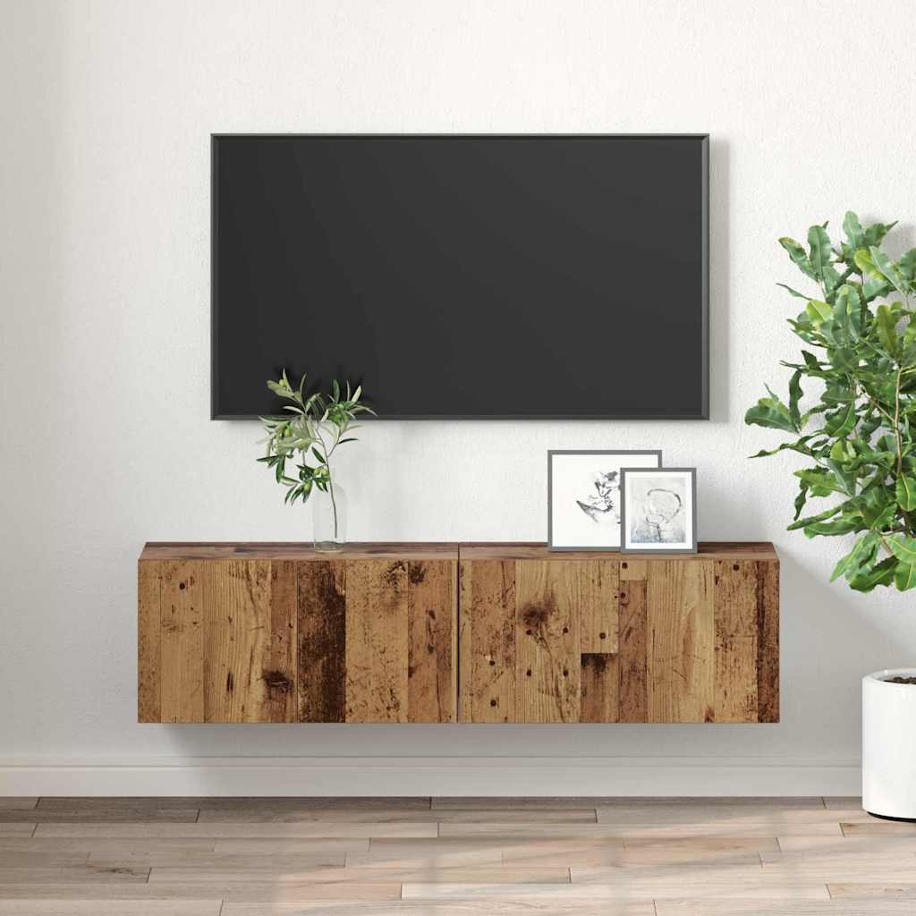 TV szekrény garnitúra 2 pcs Sokszínű Szerelt Fa
