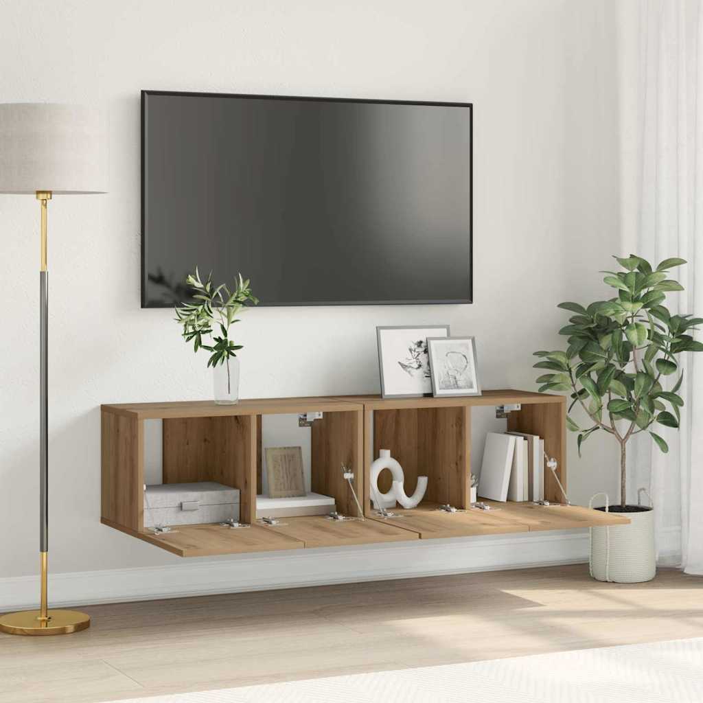 TV szekrény garnitúra 2 pcs Barna Szerelt Fa