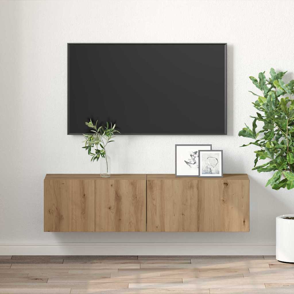 TV szekrény garnitúra 2 pcs Barna Szerelt Fa