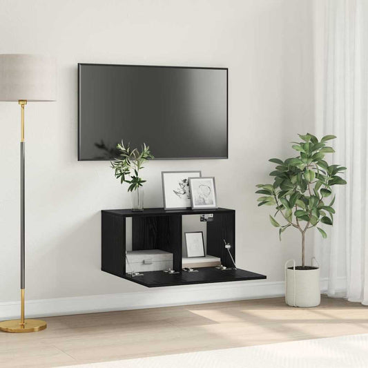 TV szekrény garnitúra Fekete 60 x 30 x 30 cm Faanyag