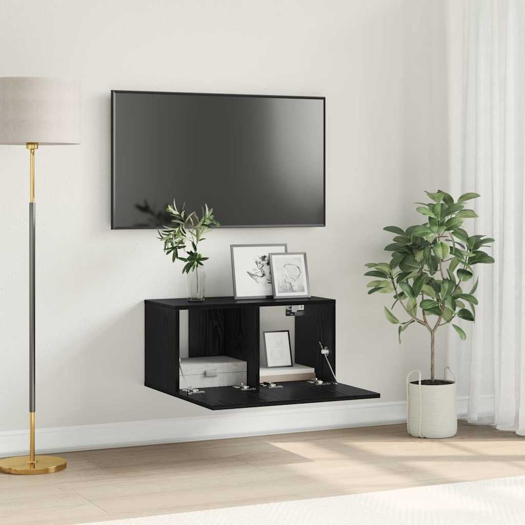TV szekrény garnitúra 60 x 30 x 30 cm Fekete Szerelt Fa