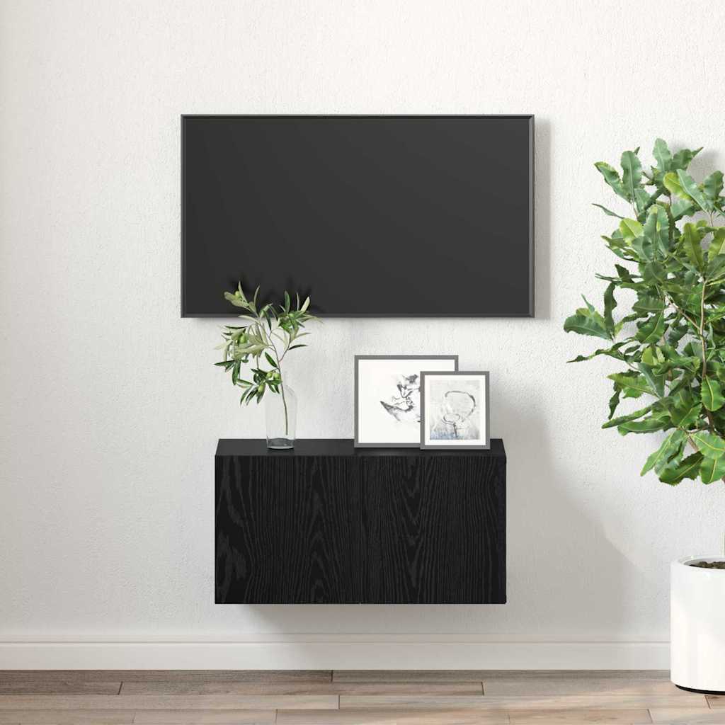 TV szekrény garnitúra 60 x 30 x 30 cm Fekete Szerelt Fa