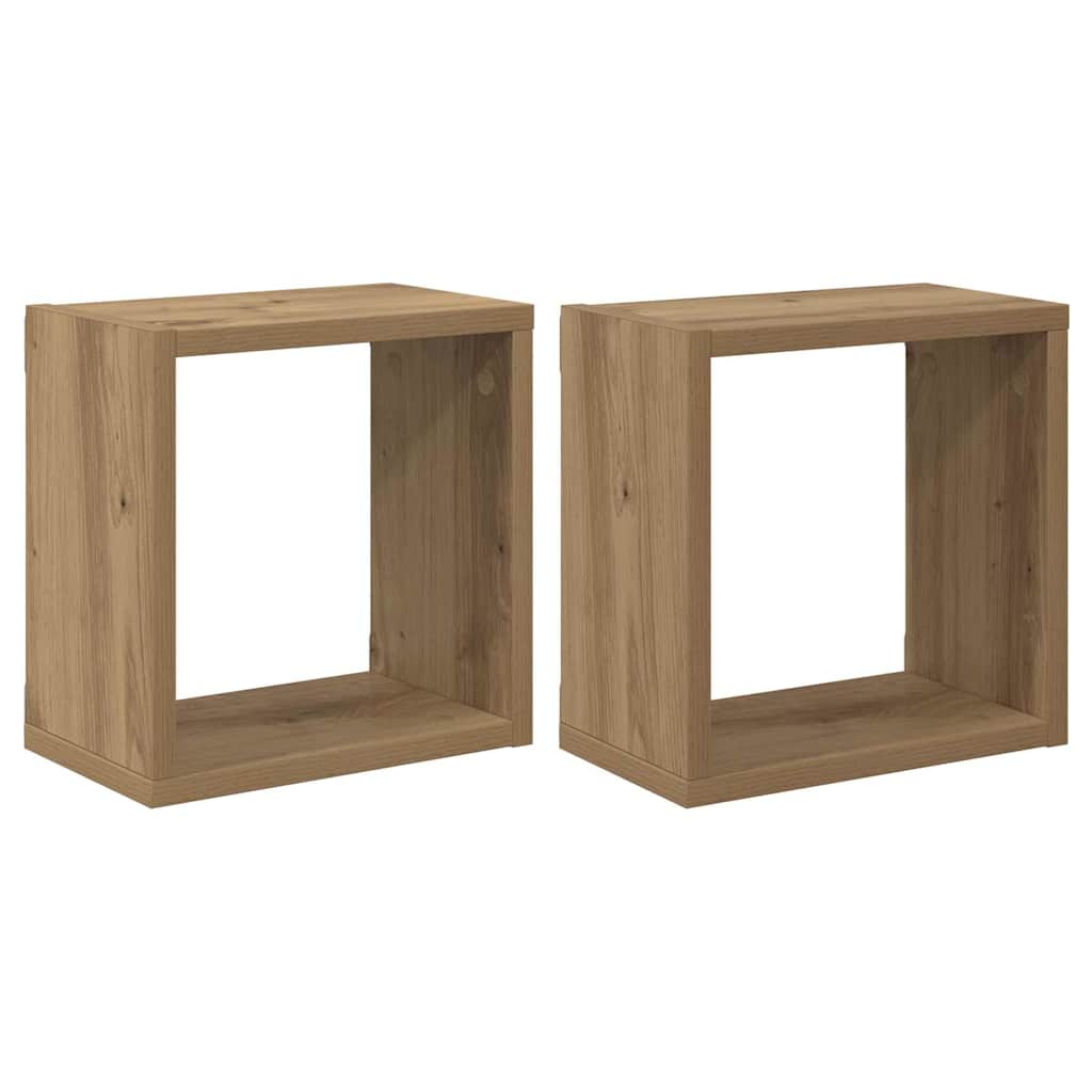 Falpolcok Falra szerelhető 2 pcs Artisan tölgy Szerelt Fa