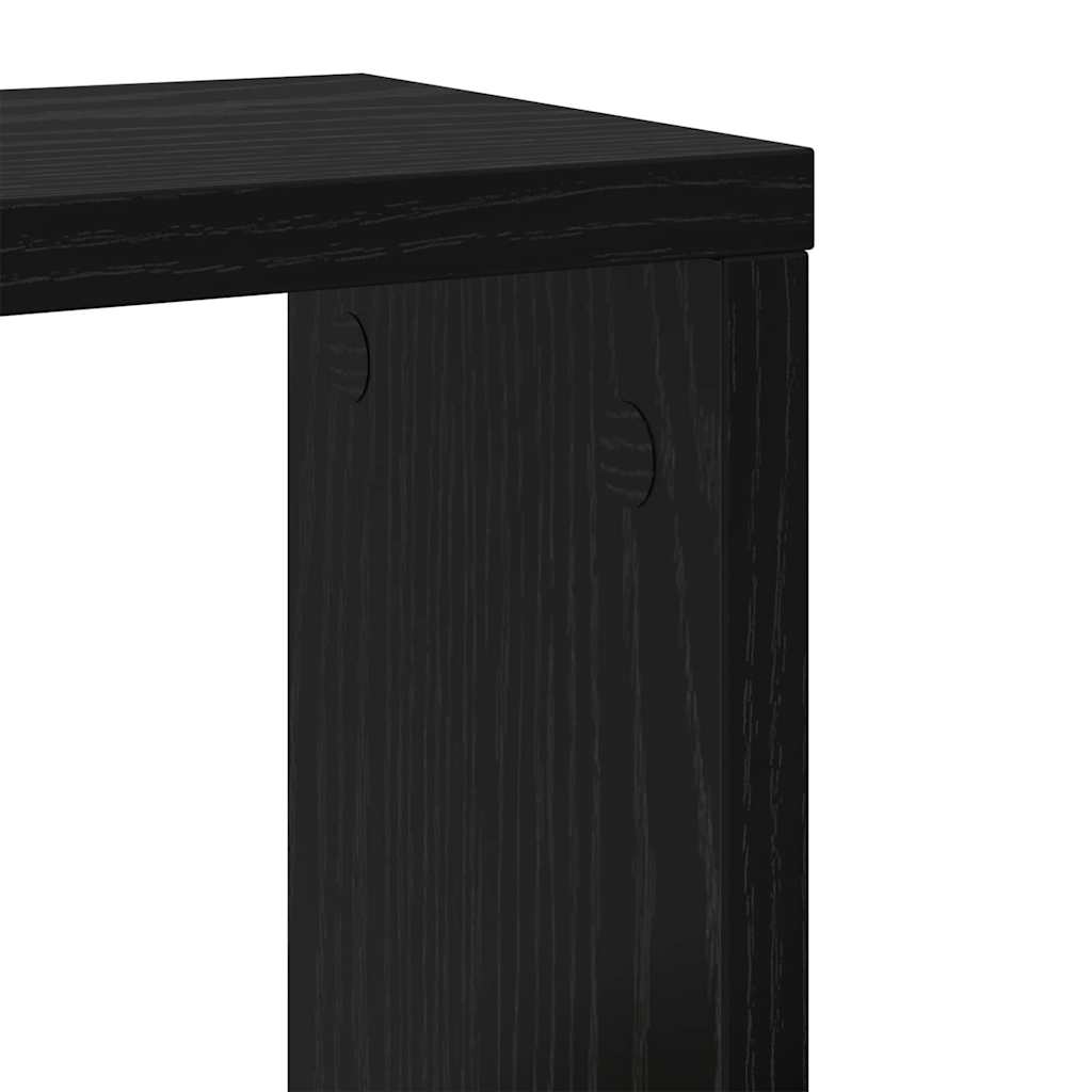 Falpolcok Falra szerelhető 2 pcs Fekete tölgy Szerelt Fa