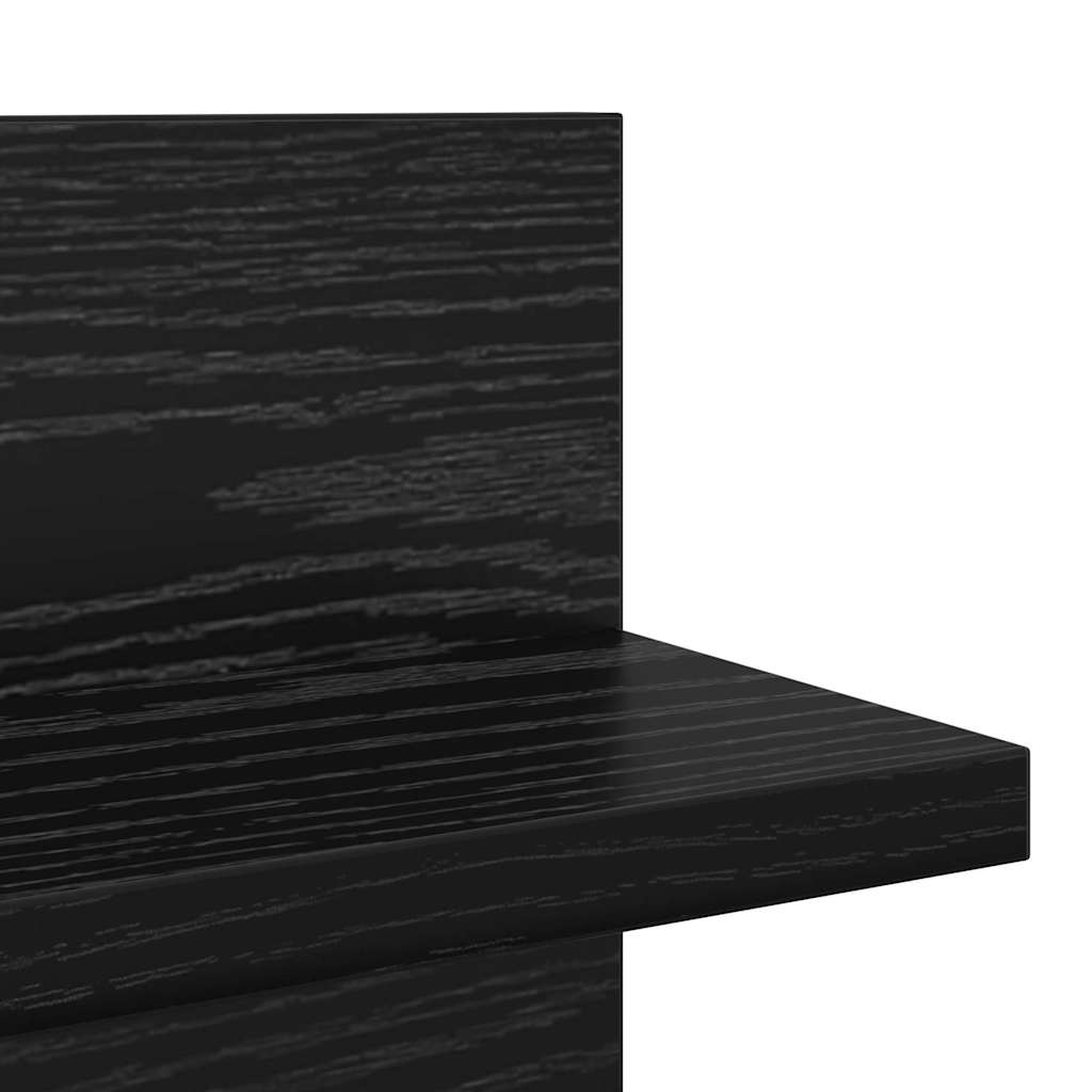 Falpolc Falra szerelhető 2 pcs Fekete tölgy 80 x 11,5 x 18 cm