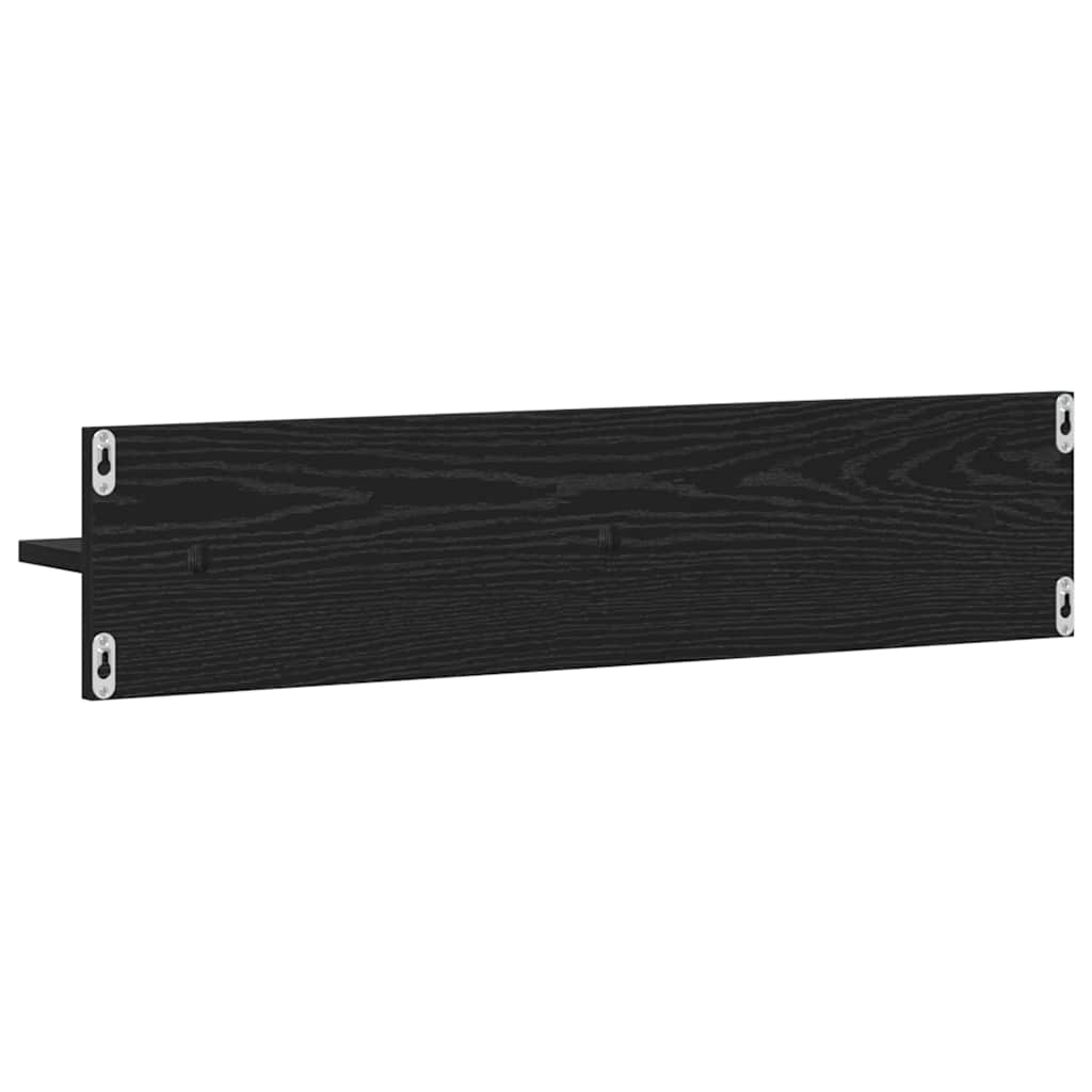 Falpolc Falra szerelhető 2 pcs Fekete tölgy 80 x 11,5 x 18 cm