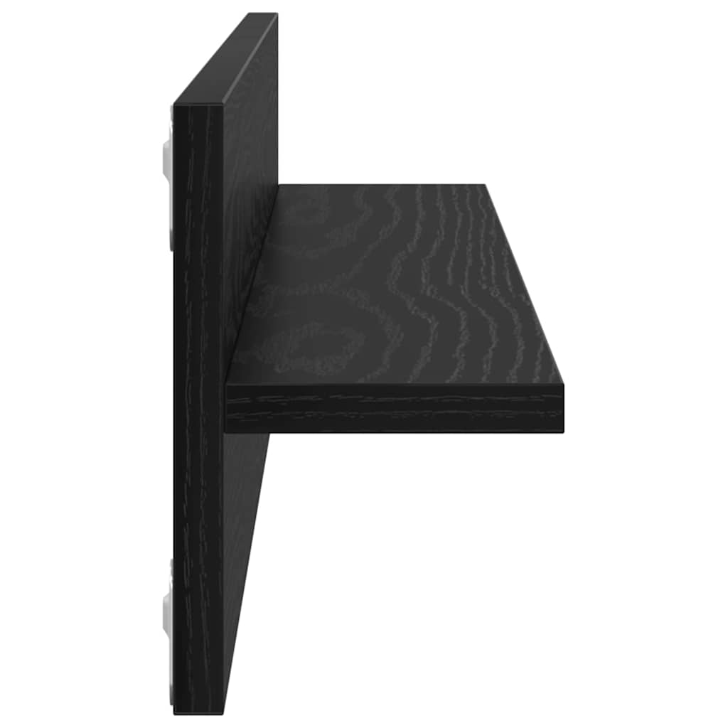 Falpolc Falra szerelhető 2 pcs Fekete tölgy 80 x 11,5 x 18 cm