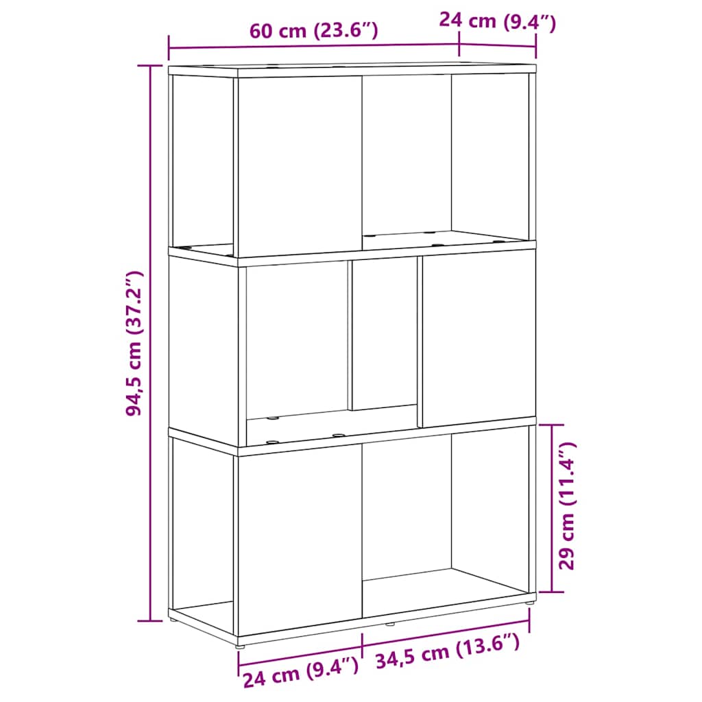 TV szekrény garnitúra 60 x 24 x 94,5 cm Barna Szerelt Fa