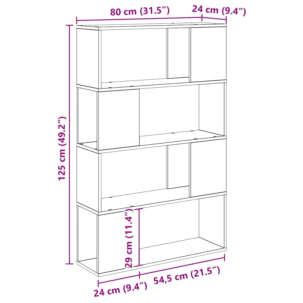 TV szekrény garnitúra 80 x 24 x 125 cm Barna Szerelt Fa