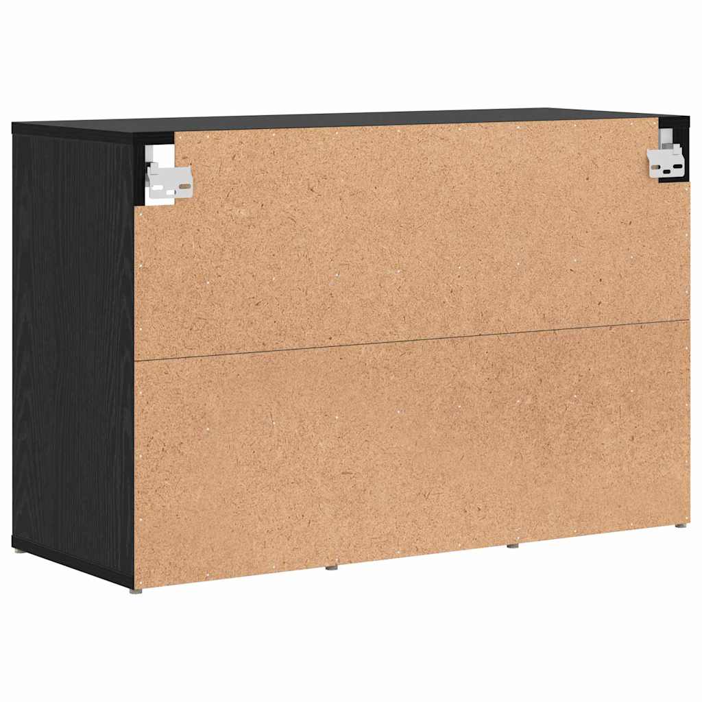 Cipőszekrény 77,5 x 30 x 51 cm Szerelt Fa Fekete tölgy