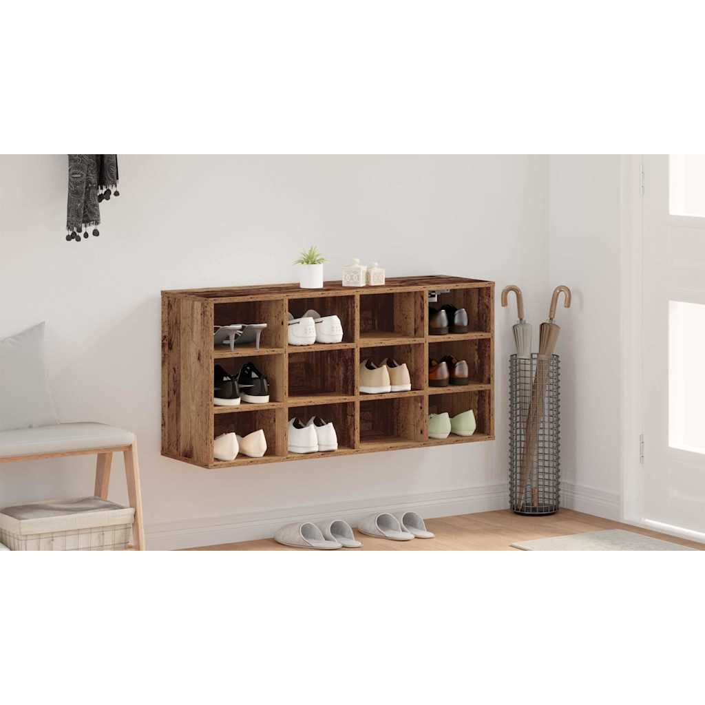 Cipőszekrény 103 x 30 x 51 cm Szerelt Fa Öreg fa