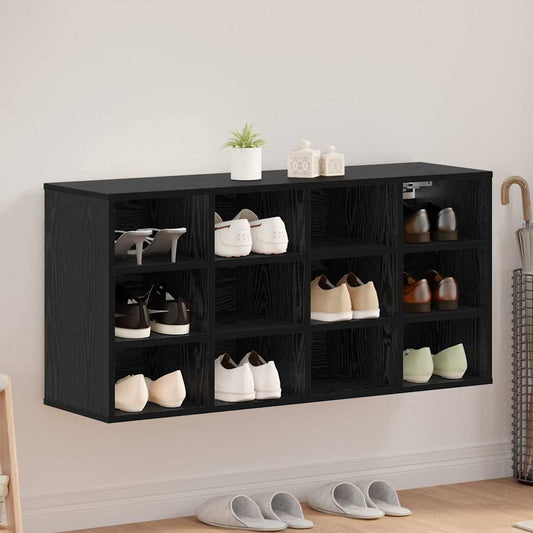 Cipőszekrény polcokkal Fekete tölgy 103 x 30 x 51 cm Faanyag