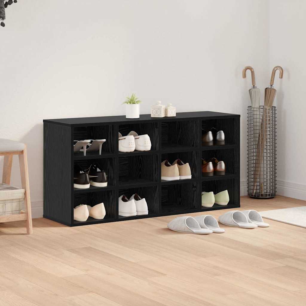 Cipőszekrény 103 x 30 x 51 cm Szerelt Fa Fekete tölgy