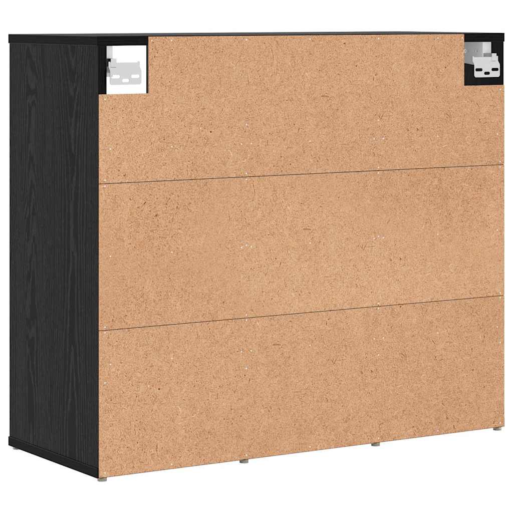 Cipőszekrény 77,5 x 30 x 67 cm Szerelt Fa Fekete tölgy