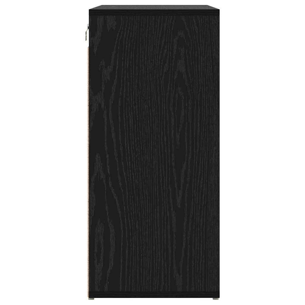 Cipőszekrény 77,5 x 30 x 67 cm Szerelt Fa Fekete tölgy