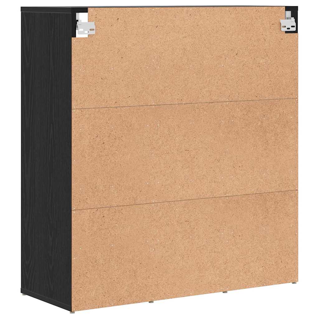 Cipőszekrény 77,5 x 30 x 83,5 cm Szerelt Fa Fekete tölgy
