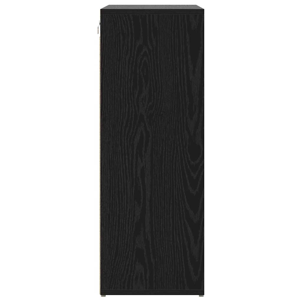 Cipőszekrény 77,5 x 30 x 83,5 cm Szerelt Fa Fekete tölgy
