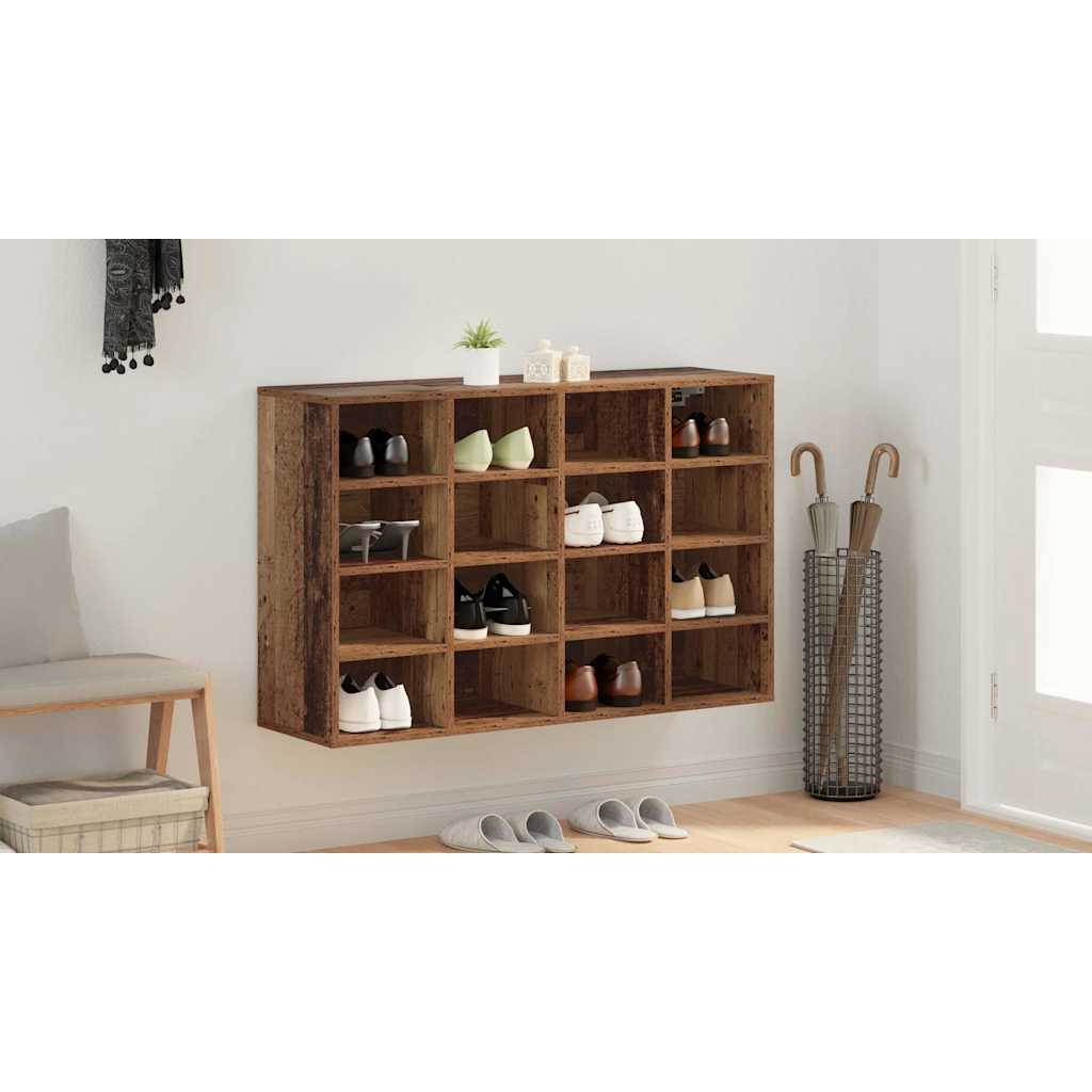 Cipőszekrény 103 x 30 x 67 cm Szerelt Fa Öreg fa