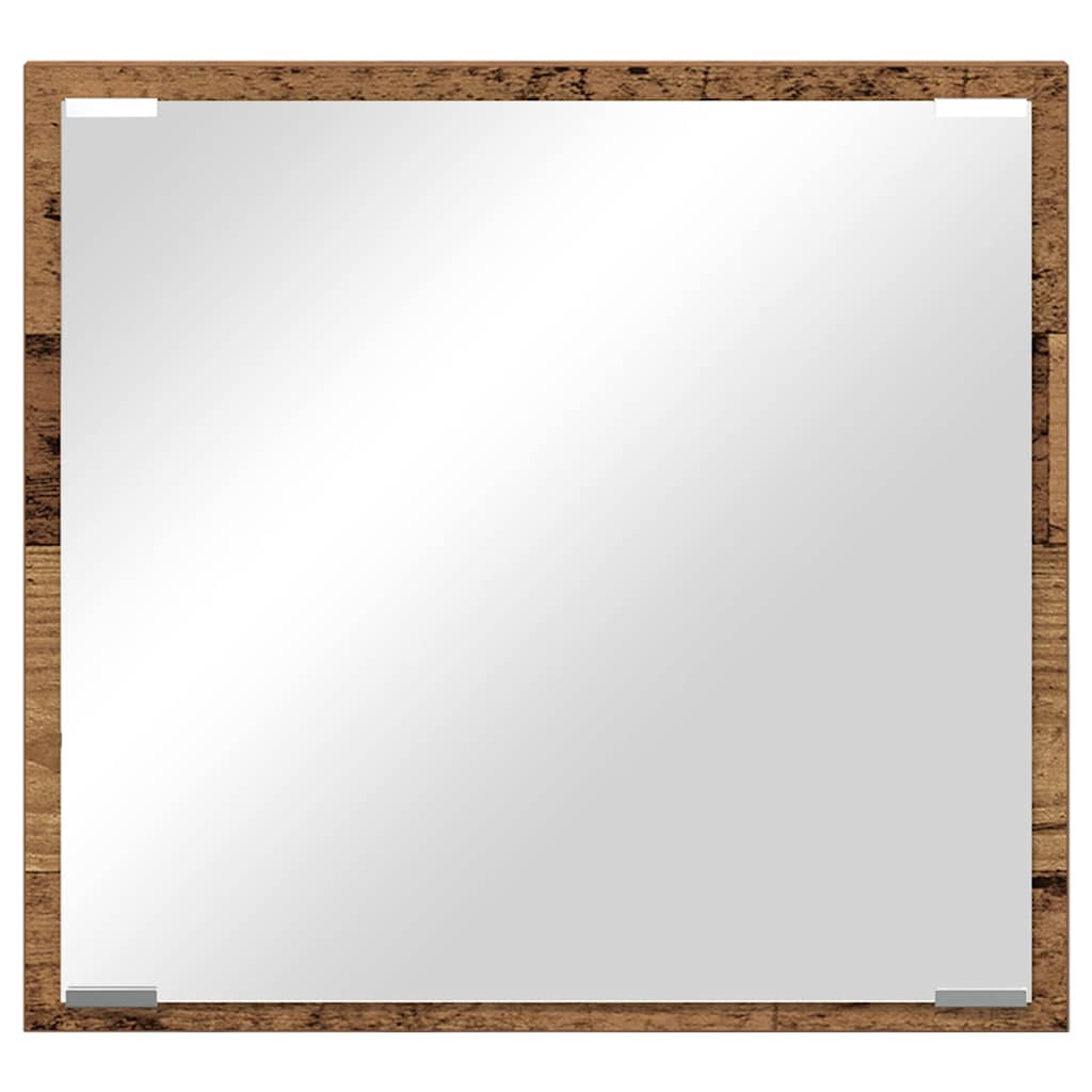 LED Fürdőszoba Tükör tükörrel Öreg fa 40 x 37 x 8.5 cm Faanyag