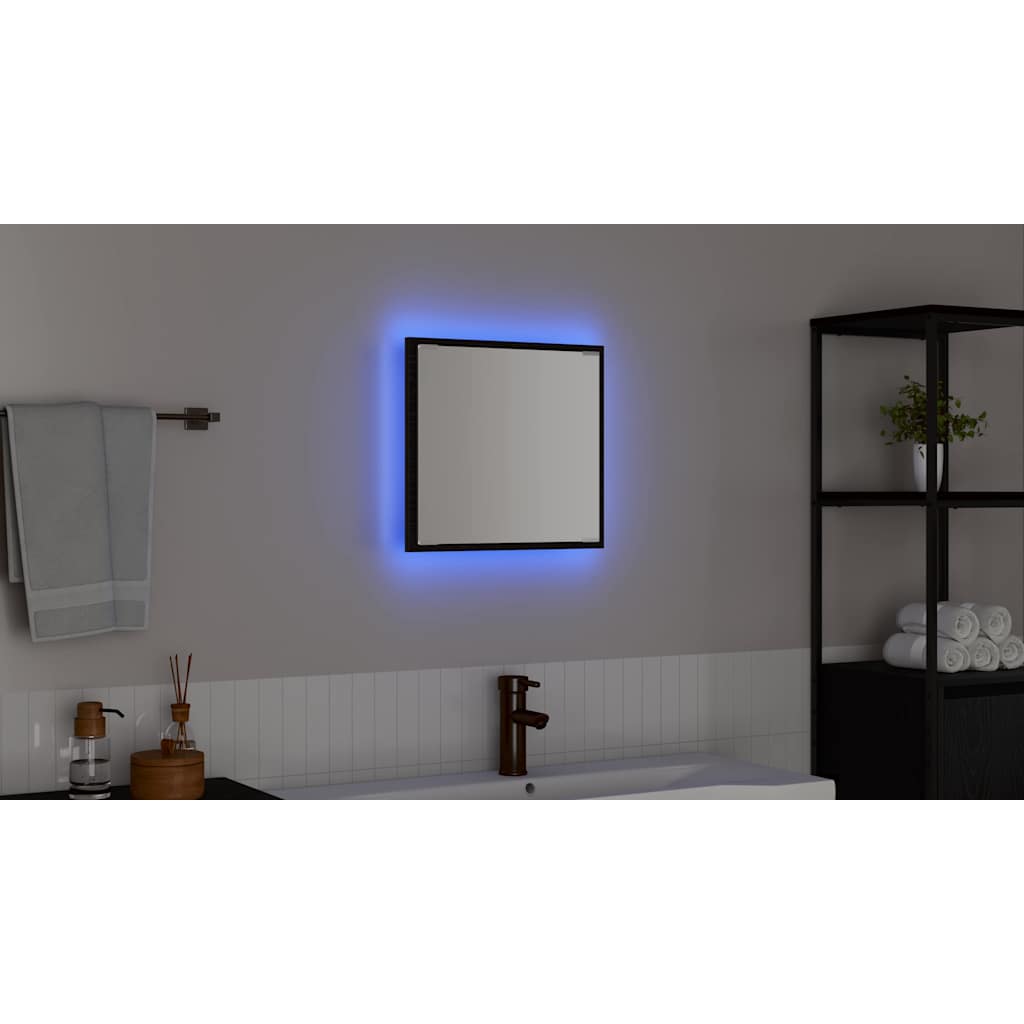 LED Fürdőszoba Tükör Fekete tölgy 40 x 37 x 8.5 cm Szerelt Fa